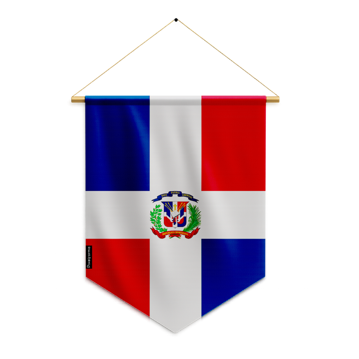 Dominican Republic flag pennant to hang in polyester