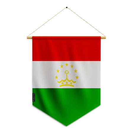 Fanion drapeau tadjikistan polyester à suspendre résistant