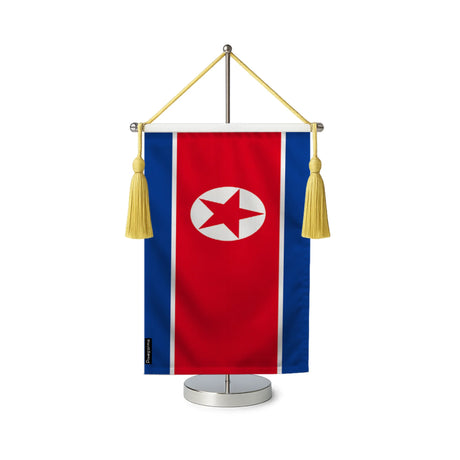Fanion table drapeau corée du nord en polyester
