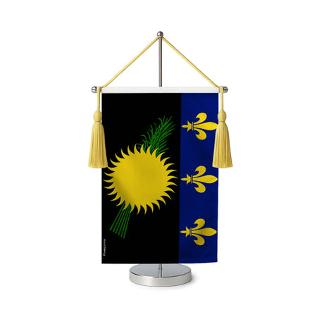 Fanion table drapeau guadeloupe en polyester