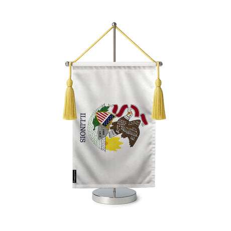 Fanion table drapeau illinois en polyester