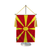 Fanion table drapeau macédoine du nord en polyester