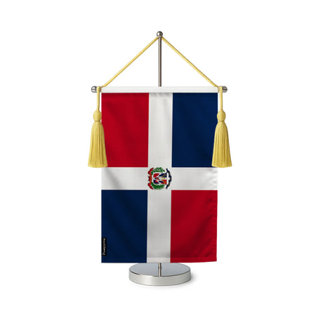 Fanion table drapeau république dominicaine en polyester