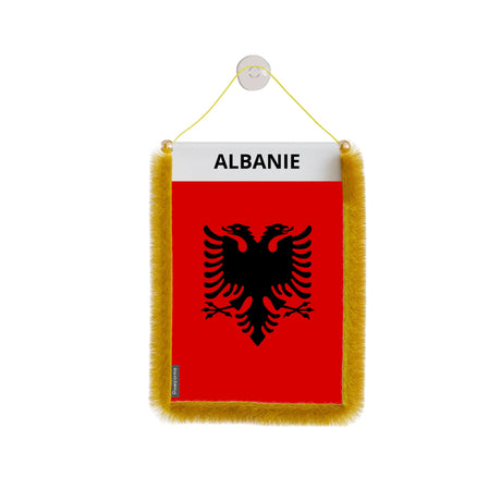 Fanion voiture albanie en polyester à suspendre élégant