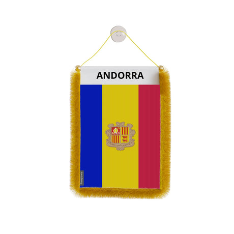 Fanion voiture andorre en polyester à suspendre élégant