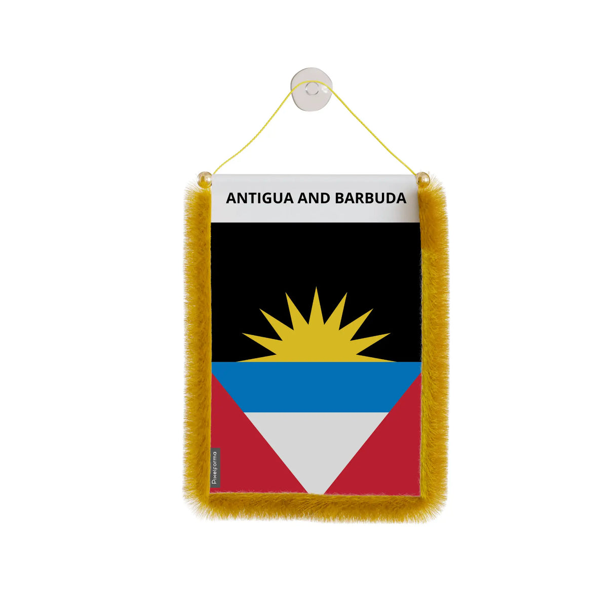 Fanion voiture antigua-et-barbuda polyester à suspendre