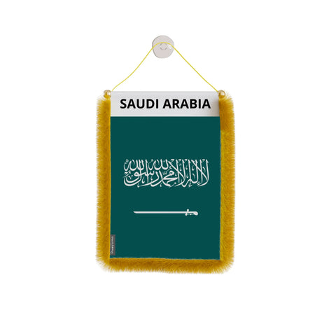 Fanion voiture arabie saoudite polyester à suspendre