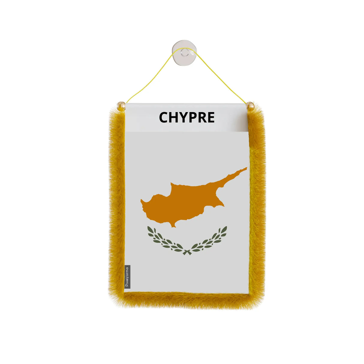 Fanion voiture chypre en polyester à suspendre élégant