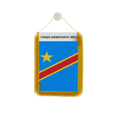 Fanion voiture congo république démocratique polyester suspendu