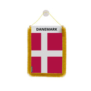 Fanion voiture danemark en polyester à suspendre élégant
