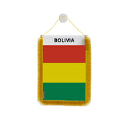 Fanion voiture drapeau bolivie polyester à suspendre