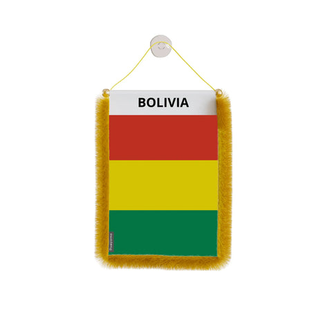 Fanion voiture drapeau bolivie polyester à suspendre