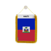 Fanion voiture drapeau haïti en polyester à suspendre