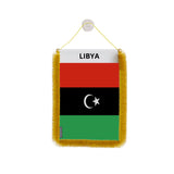 Fanion voiture drapeau libye polyester à suspendre