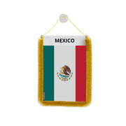 Fanion voiture drapeau mexique en polyester à suspendre