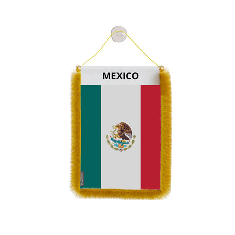 Fanion voiture drapeau mexique en polyester à suspendre