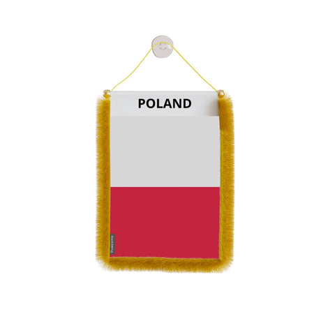Fanion voiture drapeau pologne polyester à suspendre élégant