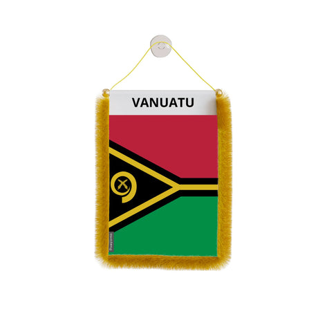 Fanion voiture drapeau vanuatu en polyester à suspendre