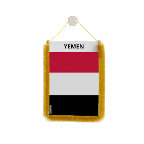 Fanion voiture drapeau yémen polyester à suspendre