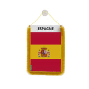 Fanion voiture espagne en polyester à suspendre élégant