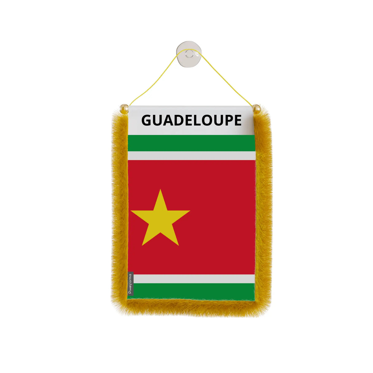 Fanion voiture guadeloupe en polyester à suspendre élégant