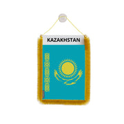 Fanion voiture kazakhstan en polyester à suspendre élégant