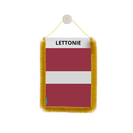 Fanion voiture lettonie polyester à suspendre élégant