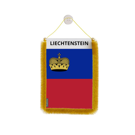 Fanion voiture liechtenstein en polyester à suspendre