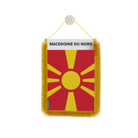Fanion voiture macedoine du nord polyester à suspendre