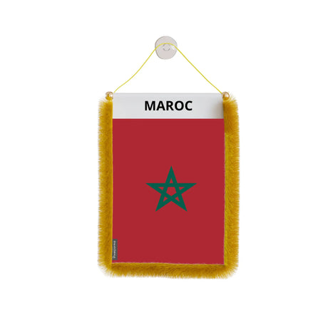 Fanion voiture maroc en polyester à suspendre élégant