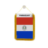 Fanion voiture paraguay en polyester à suspendre élégant
