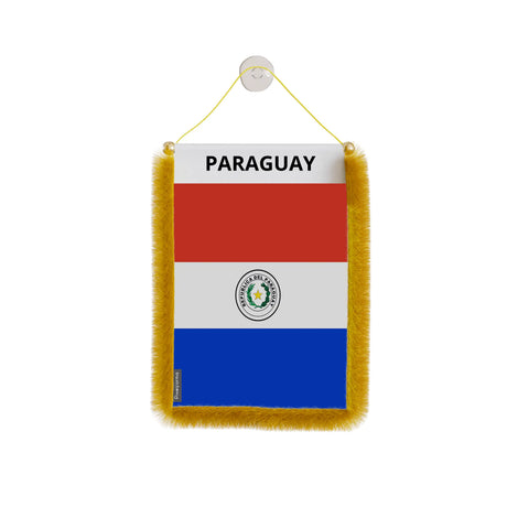 Fanion voiture paraguay en polyester à suspendre élégant