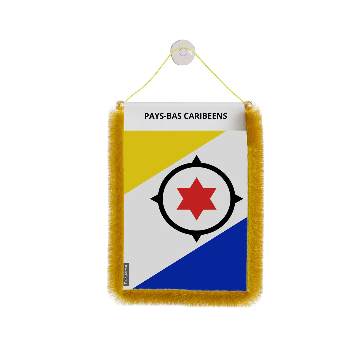 Fanion voiture pays-bas caribeens polyester à suspendre