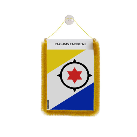 Fanion voiture pays-bas caribeens polyester à suspendre