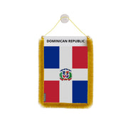 Fanion voiture république dominicaine en polyester à suspendre