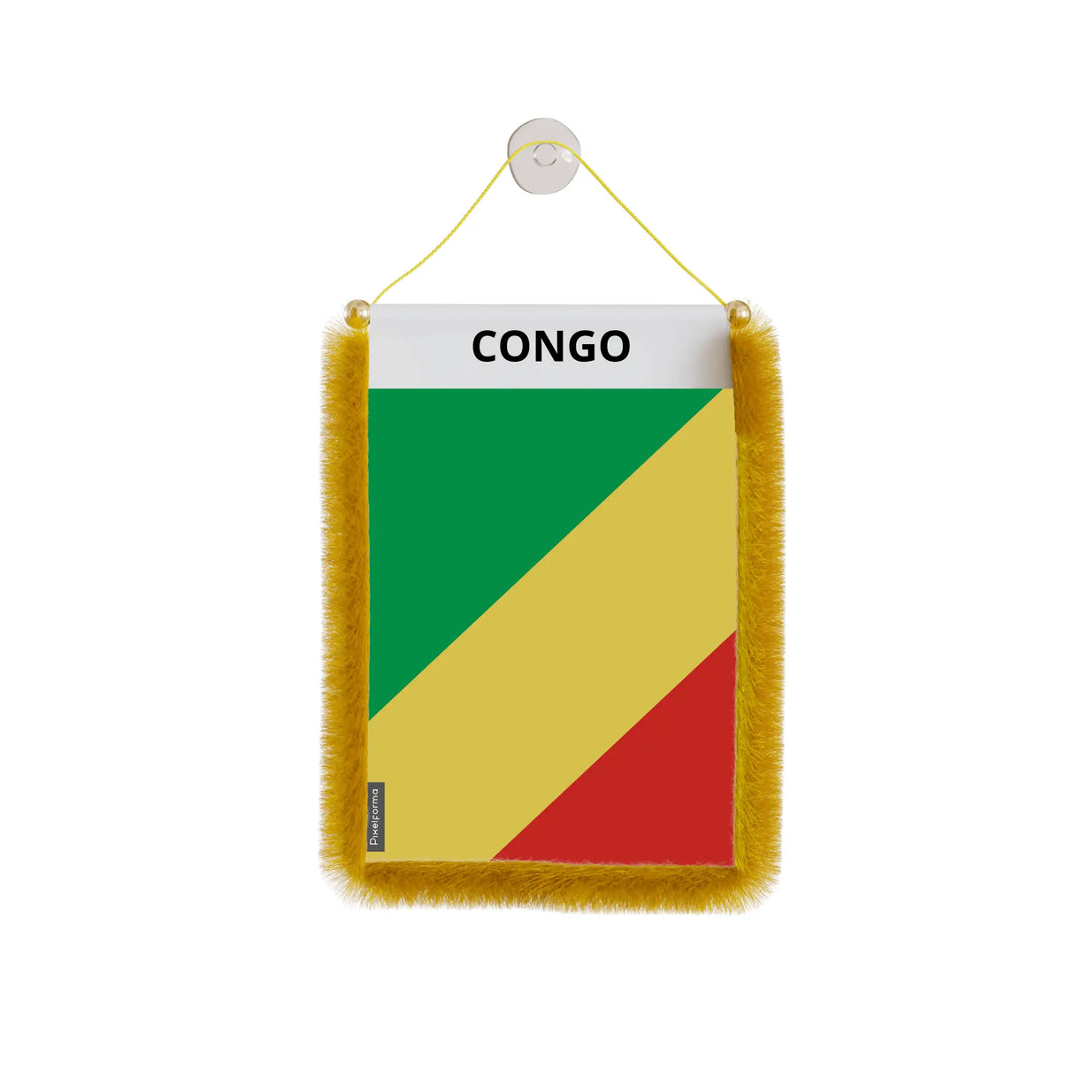 Fanion voiture république du congo polyester à suspendre