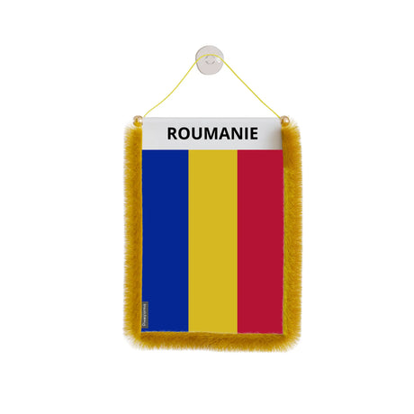 Fanion voiture roumanie polyester à suspendre élégant