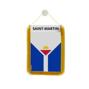 Fanion voiture saint-martin polyester résistant à suspendre