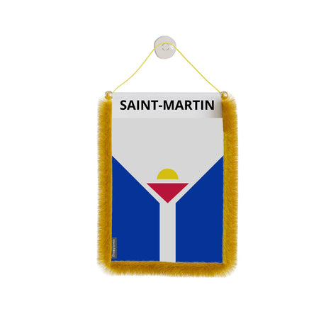 Fanion voiture saint-martin polyester résistant à suspendre