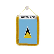 Fanion voiture sainte-lucie en polyester à suspendre élégant