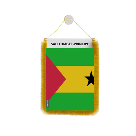 Fanion voiture sao tome-et-principe polyester à suspendre