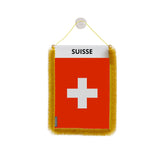 Fanion voiture suisse en polyester à suspendre élégant