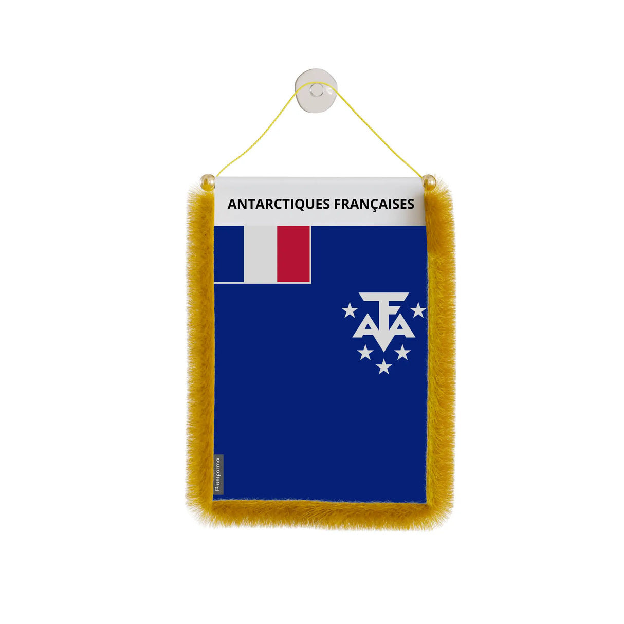 Fanion voiture terres australes polyester à suspendre