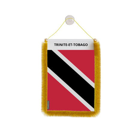 Fanion voiture trinité-et-tobago en polyester à suspendre