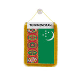 Fanion voiture turkménistan en polyester à suspendre