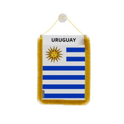 Fanion voiture uruguay en polyester à suspendre élégant