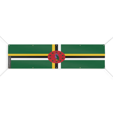 Grand drapeau dominique polyester résistant aux intempéries