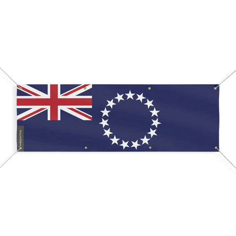 Grand drapeau îles cook en polyester résistant intempéries