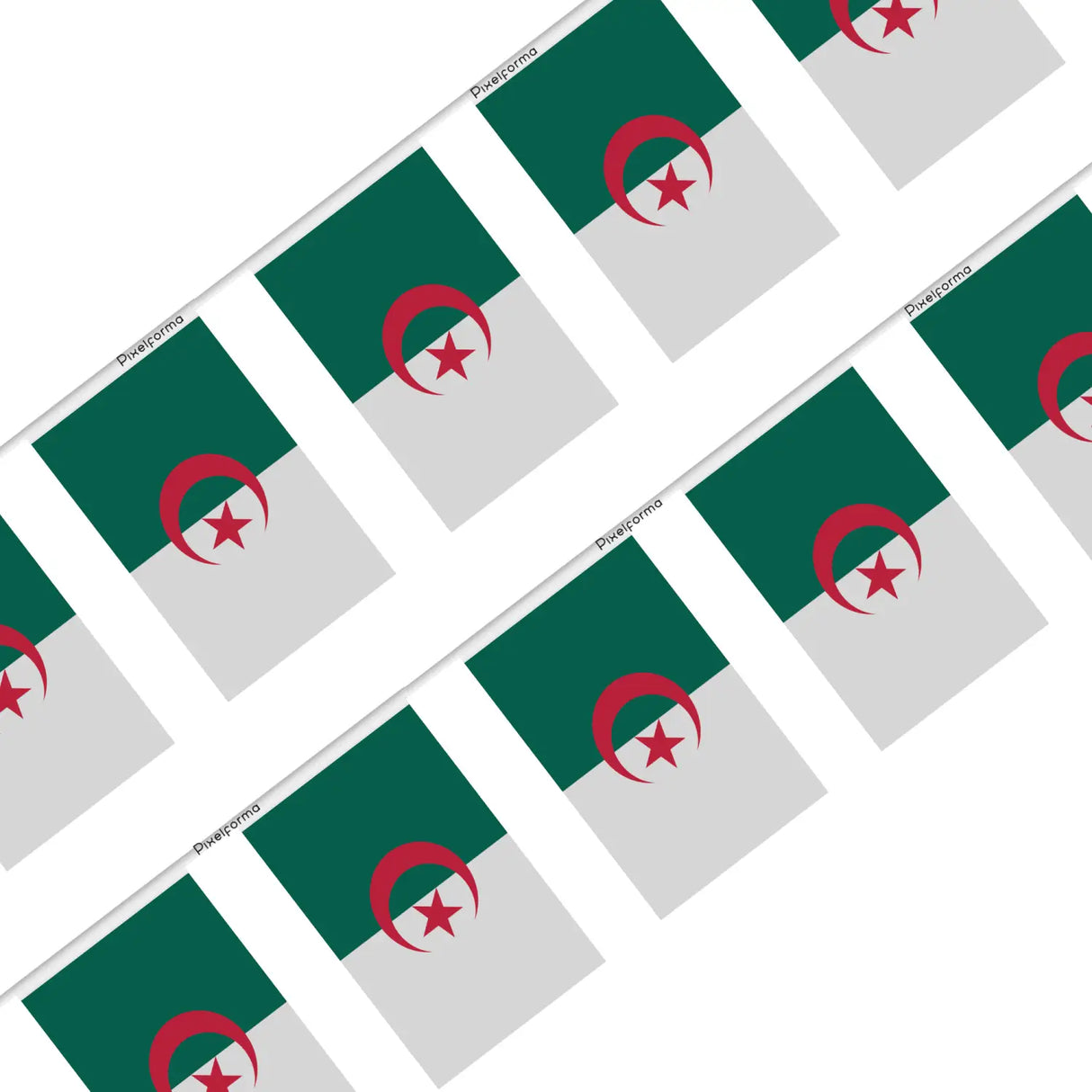 Guirlande drapeau algérie en polyester - pixelforma