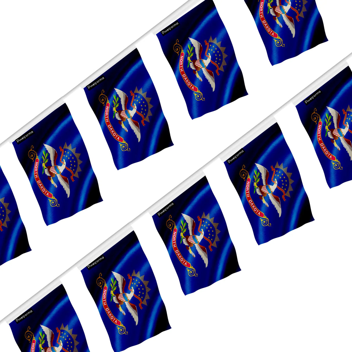 Guirlande drapeau dakota du nord en polyester résistant